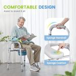 OasisSpace Stand Alone Raised Toilet Seat 500lbs - Adjustable Toilet Safety Frame Raised Toilet Seat with Handles for Elderly, Medical Beside Commode Chair for Senior and Disabled by OasisSpace