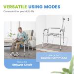 OasisSpace Stand Alone Raised Toilet Seat 500lbs - Adjustable Toilet Safety Frame Raised Toilet Seat with Handles for Elderly, Medical Beside Commode Chair for Senior and Disabled by OasisSpace