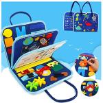 Busy Board Toddlers Sensory Activity - Montessori Toys 1 Year Old Boy Airplane Travel Essentials Kids Ages 1-3 Road Trip Games Quiet Book 2-4 Yr Birthday Gifts Learning Toy 18 Months Baby Educational from Nangong Jingda Felt Products Co., Ltd