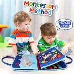 Busy Board Toddlers Sensory Activity - Montessori Toys 1 Year Old Boy Airplane Travel Essentials Kids Ages 1-3 Road Trip Games Quiet Book 2-4 Yr Birthday Gifts Learning Toy 18 Months Baby Educational from Nangong Jingda Felt Products Co., Ltd