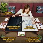 1500 Piece Jigsaw Puzzle Board - Wooden Jigsaw Puzzle Table for Adults with Adjustable Legs, 6 Drawers, and Rubber Cover - Portable Jigsaw Puzzle Board with Sorter Drawers Tray for Easy Puzzle Storage by JIGSOO