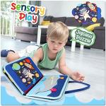 Busy Board Toddlers Sensory Activity - Montessori Toys 1 Year Old Boy Airplane Travel Essentials Kids Ages 1-3 Road Trip Games Quiet Book 2-4 Yr Birthday Gifts Learning Toy 18 Months Baby Educational from Nangong Jingda Felt Products Co., Ltd