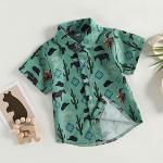 Western Baby Boy Clothes Button Down Short Sleeve Shirts Country Cowboy Dress Shirt Tops Summer Vintage Clothes (Green, 2-3 Years) from DNOMAID YZARC