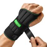FREETOO Wrist Brace for Carpal Tunnel Relief Night Support , Maximum Support Hand Brace with 3 Stays for Women Men , Adjustable Wrist Support Splint for Right Left Hands for Tendonitis, Arthritis , Sprains, Green (Left Hand, S/M) by FREETOO