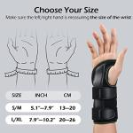 FREETOO Wrist Brace for Carpal Tunnel Relief Night Support , Maximum Support Hand Brace with 3 Stays for Women Men , Adjustable Wrist Support Splint for Right Left Hands for Tendonitis, Arthritis , Sprains, Green (Left Hand, S/M) by FREETOO