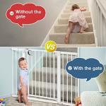 Baby Gate for Stairs/Doorways, RONBEI Baby Gate with Door 29.93â-51.5â Dog Gate for The House, Extra Wide Auto Close Safety Child Gate for Kids/Pets by RONBEI