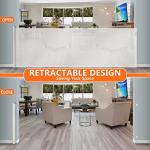 Eaersan 120 inch Extra Wide Retractable Baby Gate, Adjustable Super Large Mesh Child Safety Gate,Extra Long Pet Gates for Dog for Large Opening, Doorway, Stairs,Indoor/Outdoor etc(White) by Eaersan