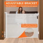 Eaersan 120 inch Extra Wide Retractable Baby Gate, Adjustable Super Large Mesh Child Safety Gate,Extra Long Pet Gates for Dog for Large Opening, Doorway, Stairs,Indoor/Outdoor etc(White) by Eaersan