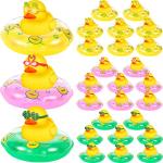 24 Pcs Summer Hawaii Beach Rubber Duckies Float Bathtub Ducky Swimming Pool Toys Summer Theme Novelty Funny Squeeze Ducks for Kids Birthday Party Favors Prize Rewards Baby Shower Bath Toys Decoration by Deekin