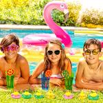 24 Pcs Summer Hawaii Beach Rubber Duckies Float Bathtub Ducky Swimming Pool Toys Summer Theme Novelty Funny Squeeze Ducks for Kids Birthday Party Favors Prize Rewards Baby Shower Bath Toys Decoration by Deekin