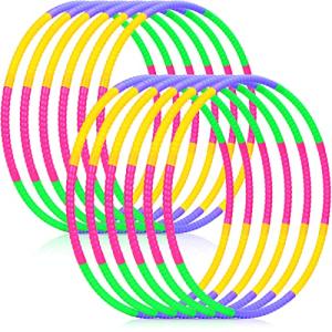 Toy Hoop for Kids Detachable Plastic Hoops Exercise Equipment Toy Adjustable Rings for Sports Playing Party Game Dance Pet Training (6 Pieces) from Leitee