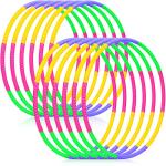 Toy Hoop for Kids Detachable Plastic Hoops Exercise Equipment Toy Adjustable Rings for Sports Playing Party Game Dance Pet Training (6 Pieces) from Leitee