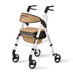 Medline Momentum Rollator with Seat, Premium Rolling Walker, 6" Wheels, White, Supports Up To 250 lbs by Medline