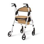 Medline Momentum Rollator with Seat, Premium Rolling Walker, 6" Wheels, White, Supports Up To 250 lbs by Medline