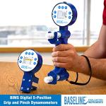 Baseline BIMS Digital 5-Position Grip and Pinch Dynamometer Set for Strength Testing and Evaluation Professional Hand Therapy, Physical Therapy, Athletic Training, Rehabilitation, Blue from Fabrication Enterprises