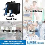 Baseline BIMS Digital 5-Position Grip and Pinch Dynamometer Set for Strength Testing and Evaluation Professional Hand Therapy, Physical Therapy, Athletic Training, Rehabilitation, Blue from Fabrication Enterprises