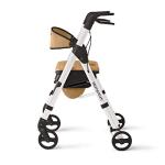 Medline Momentum Rollator with Seat, Premium Rolling Walker, 6" Wheels, White, Supports Up To 250 lbs by Medline