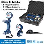 Baseline BIMS Digital 5-Position Grip and Pinch Dynamometer Set for Strength Testing and Evaluation Professional Hand Therapy, Physical Therapy, Athletic Training, Rehabilitation, Blue from Fabrication Enterprises