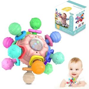Baby Sensory Teething Teether Toys: Teething Toys for Babies 0-6 Months | Baby Teething Toys 6 to 12 Months Baby Teething Ball Toy 0-3 Month Rattle Sensory Infant Toys for 0-3-6-12 Months Baby (Pink) from Shantou ZengYi Technology Co., Ltd
