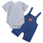 nilikastta Newborn Baby Boy Clothes Outfit Set,0-18 Months Summer Short Sleeve Romper Bodysuit Overall Infant Boys Clothing (Dark Blue,3-6 Months) from nilikastta