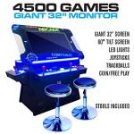 Creative Arcades Full Size Commercial Grade Cocktail Arcade Machine | 2 Player | 4500 Games | 32" LCD Lifting Screen | 3 Sided | 4 Sanwa Joysticks |Trackball | 2 Stools Included | 3 Year Warranty from Creative Outdoor Distributor