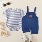 nilikastta Newborn Baby Boy Clothes Outfit Set,0-18 Months Summer Short Sleeve Romper Bodysuit Overall Infant Boys Clothing (Dark Blue,3-6 Months) from nilikastta