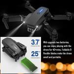 Drone with Camera for Adults Kids, Foldable RC Quadcopter, Helicopter Toys, 4K Dual Cameras Drone for Beginners, One Key Start, Altitude Hold,Headless Mode,3D Flips, 2 Batteries, Carrying Case from HAOTE