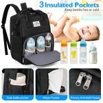 MYMYTE Diaper Bag Backpack, Large Baby Diaper Bags for Boys Girls, Multifunction Portable Waterproof Travel Back Pack for Moms Dads, Baby Registry Search by 