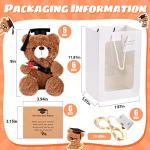 6 Set 9 Inch Graduation Gifts Bear Class of 2023 Stuffed Bears Bulk Plush Animals Bear with Graduation Hat, Greeting Card,String Light and Paper Gift Bags for Graduation Day Gift Party Favors by Sotiff