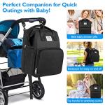 MYMYTE Diaper Bag Backpack, Large Baby Diaper Bags for Boys Girls, Multifunction Portable Waterproof Travel Back Pack for Moms Dads, Baby Registry Search by 