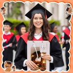 6 Set 9 Inch Graduation Gifts Bear Class of 2023 Stuffed Bears Bulk Plush Animals Bear with Graduation Hat, Greeting Card,String Light and Paper Gift Bags for Graduation Day Gift Party Favors by Sotiff