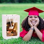 6 Set 9 Inch Graduation Gifts Bear Class of 2023 Stuffed Bears Bulk Plush Animals Bear with Graduation Hat, Greeting Card,String Light and Paper Gift Bags for Graduation Day Gift Party Favors by Sotiff