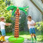 61" Inflatable Palm Tree Backyard Sprinkler Toy for Kid, Spray Water Pool Toy Inflatable Water Park Outdoor Hawaiian Party Coconut Tree for Lawn Sprinkler for Toddlers Backyard Beach Games Toys by AMENON