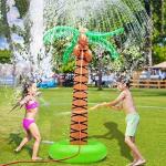 61" Inflatable Palm Tree Backyard Sprinkler Toy for Kid, Spray Water Pool Toy Inflatable Water Park Outdoor Hawaiian Party Coconut Tree for Lawn Sprinkler for Toddlers Backyard Beach Games Toys by AMENON