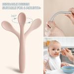 Silicone Baby Feeding Spoons, First Stage Baby Infant Spoons, Soft-Tip Easy on Gums I Baby Training Spoon Self Feeding | Baby Utensils Feeding Supplies, Dishwasher & Boil-proof, 6 Pack from NETANY