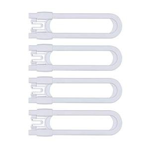 Sliding Cabinet Child Safety Locks-GRANDOTO U Slide Door Locking for Childproof Safe Latch & Baby Proofing Lock for Wardrobe,Kitchen,Bathroom,Drawer,Fridge,Cupboard Doors Knobs & Handles (4Pack White) from GR