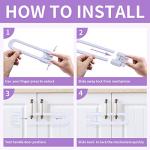 Sliding Cabinet Child Safety Locks-GRANDOTO U Slide Door Locking for Childproof Safe Latch & Baby Proofing Lock for Wardrobe,Kitchen,Bathroom,Drawer,Fridge,Cupboard Doors Knobs & Handles (4Pack White) from GR