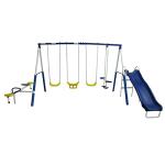 XDP Recreation Playground Galore Kids Outdoor Swing Set, with Glider, Slide, 3 Swings, and Seesaw from XDP Recreation, LLC