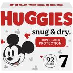 Baby Diapers, Size 7 (41+ lbs), 92 Ct, Huggies Snug & Dry Newborn Diapers from Kimberly-Clark Corp.