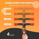 TONBUX Kids Scooter for Age 3-12, Toddler Scooter with 4 Adjustable Heights, Light Up 3-Wheels Scooter, Shock Absorption Design, Lean to Steer, Balance Training Scooter for Kids Red by TONBUX