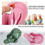 Baby High Chair for Babies and Toddlers Foldable Children's Feeding Chairs Adjustable Food Eating Seat Highchairs for Baby Girl Boy with Reclining Backrest and Footrest, Removable Tray (Pink) from cynebaby