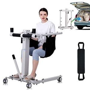 Electric Patient Lift Transfer Chair,Foldable Patient Lift for Home Use Seniors,Car Transfer Aid Chair,Shower Wheelchair,Patient Lift Aid for Disabled,Transport Chair Max Load 290lbs by AUVKMUY