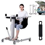 Electric Patient Lift Transfer Chair,Foldable Patient Lift for Home Use Seniors,Car Transfer Aid Chair,Shower Wheelchair,Patient Lift Aid for Disabled,Transport Chair Max Load 290lbs by AUVKMUY