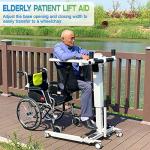Electric Patient Lift Transfer Chair,Foldable Patient Lift for Home Use Seniors,Car Transfer Aid Chair,Shower Wheelchair,Patient Lift Aid for Disabled,Transport Chair Max Load 290lbs by AUVKMUY