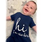 HINTINA Preemie Premature Baby Boy Romper Coming Home Outfits Hi I'm New Here Jumpsuit Summer Clothes Set Premie by 