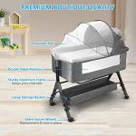 Obleba Bedside Bassinet for Baby, Bedside Crib with Wheels, Easy to Assemble Bassinet for Newborn/Infant, Adjustable Bedside Sleeper, Adjustable Heights(Grey) by Dongguan Yixin E-commerce Co., LTD