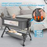 Obleba Bedside Bassinet for Baby, Bedside Crib with Wheels, Easy to Assemble Bassinet for Newborn/Infant, Adjustable Bedside Sleeper, Adjustable Heights(Grey) by Dongguan Yixin E-commerce Co., LTD