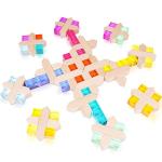 Agirlgle Wooden Rainbow Building Blocks Cube Gem Stacking Blocks Toy - Colorful Montessori Rainbow Stacker Toy Elegant Wood Rainbow Cube Blocks- Acrylic Blocks Educational Toys for Toddlers- 80Pcs from Agirlgle