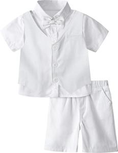 A&J DESIGN Baptism Outfits for Boys Christening Clothing Baby White Suit 18-24 Months from 