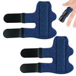 LUTER 2pcs Trigger Finger Splints, Finger Brace Protectors Finger Support Straightener for Injured Broken Strained Finger Protection for Middle, Index, Pinky Fingers (Dark Blue) by LUTER